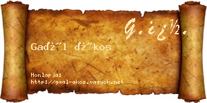 Gaál Ákos névjegykártya